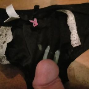 Cumming on satin panties