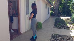 my NEIGHBOR needed a favor, and she left with her pussy dripping cum