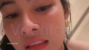 Vietnamese babe trapped in tights gets creampied