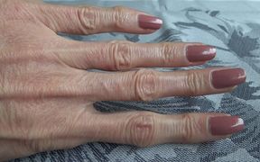 Classic nails of normal length - close-up