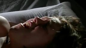 Horny 90s girl in sexy retro underwear pleases herself with pussy masturbation