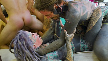 WILD 5on5 ORGY - alternative horny girls get FUCKED from 5 Horny Guys - ANAL, ATM, DP, Deepthroat, group sex