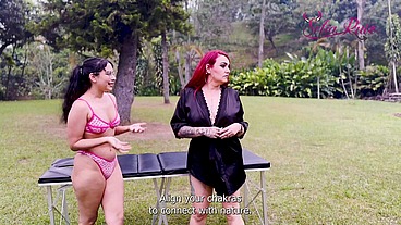 At work I have to give a client a massage but we got out of control, my boss and I ended up having a threesome with the client.