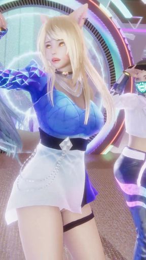 MMD KPop Demon Hunters - HUNTRX - Golden Ahri Akali Kaisa Sexy Kpop Dance League of Legends Hentai Uncensored 4K 60FPS   Clip 1