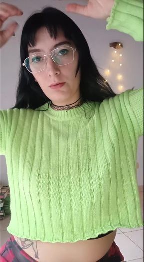 Neon green sweater