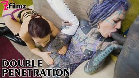 Anuskatzz gets gangbanged by a monster cock&#x1F346; and a vicious strapon