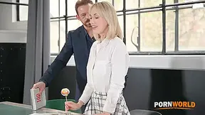 Laps Up Her Teachers Cum With Sky Pierce