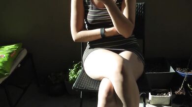Girl’s soaked dress shame wet desperation balcony holding pee public accident