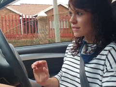Playing with my pussy while driving - Public Car Webcam Solo