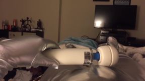 Latex Catsuit Choked Rubber Holes Until Creamy Cumshot