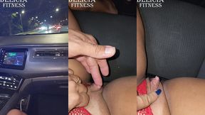 loira gostosa indo de uber pra baladinha e deixou o motorista passar a dedo na sua bucetinha pra ficar bem exitada