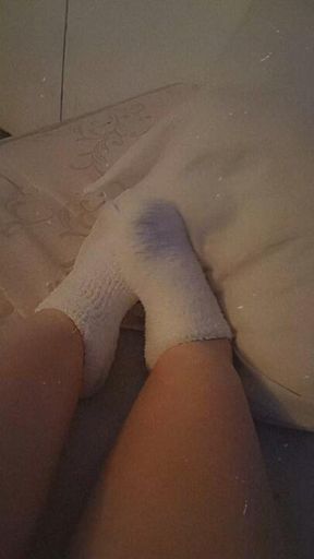 White fuzzy socks