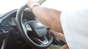 Car footsie and footjob