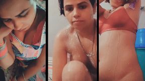 Latika take shower full nude