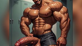 Locker Room Muscle Men Art
