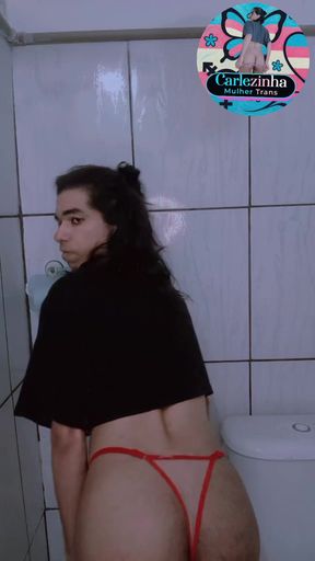 Carles - Slutty Trans Woman Masturbating Cock with Desire, Moaning Like Slut