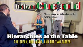 HIERARCHIES AT THE TABLE: THE QUEEN, HER LOVER AND THE TWO SLAVES (LA REGINA, IL SUO AMANTE E I DUE SCHIAVI )