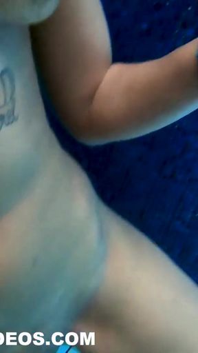 UNDERWATER IN THE POOL RISKY PUBLIC SEX   Clip 1