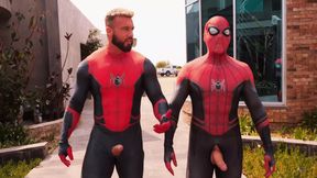 Two Spiderman Vs  Tattooed Babe Mandi Cat