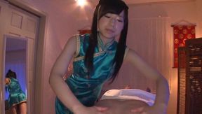 Young Mirai provides amazing massage on a big dong