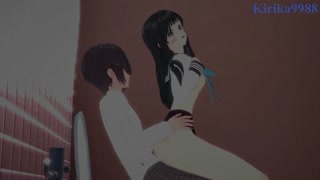 Komichi Akebi and I have intense sex in the restroom. - Akebi's Sailor Uniform Hentai