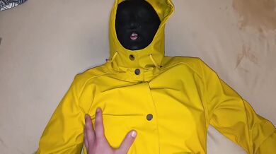 Latex Mask POV Fuck in a Yellow Raincoat