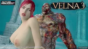 Fiery redhead seduced by mighty beast in intense 3D anime encounter