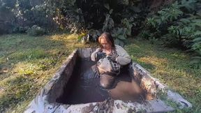 Muddy Cream Sweater and Blue Jeans Sensual Mud Play