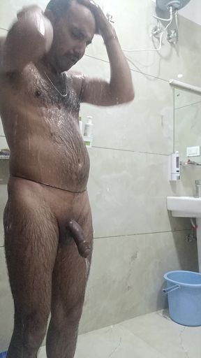 Indian desi man enjoy shower and sex