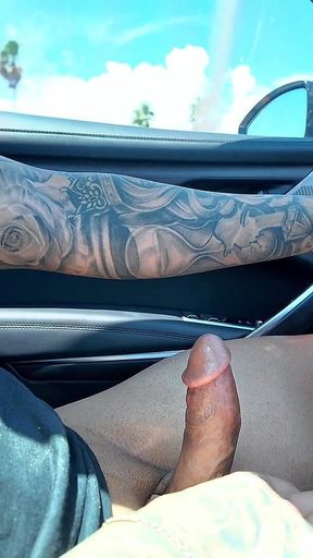 Horny Latina Cant Wait & Gives Him Roadhead Till He Cums