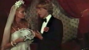 Romantic sex of beautiful blonde bride with her horny groom