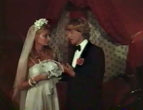 Romantic sex of beautiful blonde bride with her horny groom