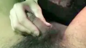 Amateur Gay Man in Black Dress Gives Hot Handjob Indoors