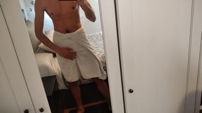 College, Gets Out of the Shower and Moves His Big Flacity Penis