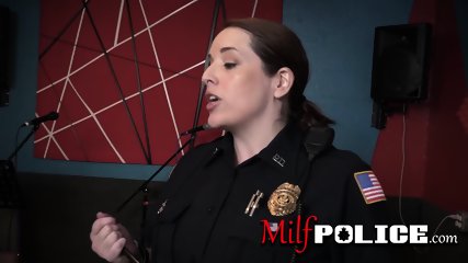 Cock hungry milf cops make steamy music with horny criminal