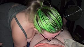 Green Haired Wife Sucks and Fucks