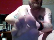 enjoying my stinky nylon feet