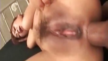 Japanese milf Kaoru is sucking two large dicks at the same time, for a double pleasure