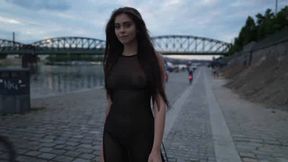 The Beautiful Alissa Is Dared To Wear A Sss heer DreAround The City