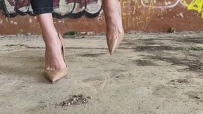 Louboutins so Kate 120 fully wrecked, ruined high heels, Louboutins full destruction, broken high heels, ruined Louboutins