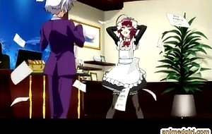 Shemale anime maid self masturbating in the bathtub