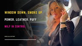 BMW Front Seat Smoking | Leather Dom Vibes in - Miss Lulu Leather - 4K