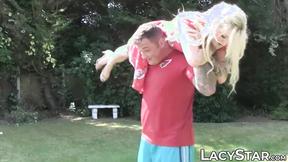 ”Promiscuous GRANNY gets a juicy facial after threeway”