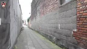 Slurping up thick Flemish sausage