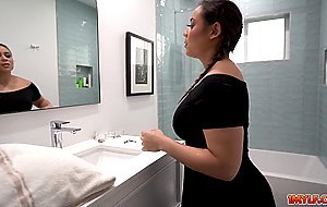 Busty stepmom making her stepson falls into her seductive spell