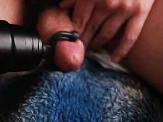massage gun makes me cum, spilling cum everywhere
