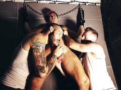 Submissive Cazden Hunter gets dominated by Andrew Delta and Buck Richards