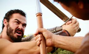 High budget fucking for a total hunk in a parody