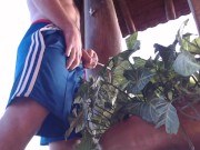 wanna be his daisy? he's watering his plants with his PISS