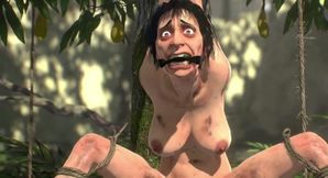 Old Granny Fruit Tree Bondage - Horny &amp; Desperate for Anal